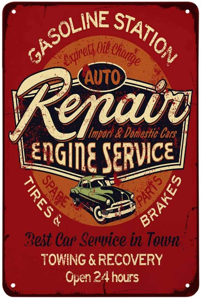 Targa in Metallo Vintage per R - Auto Repair Shop Hours recensione e prezzo